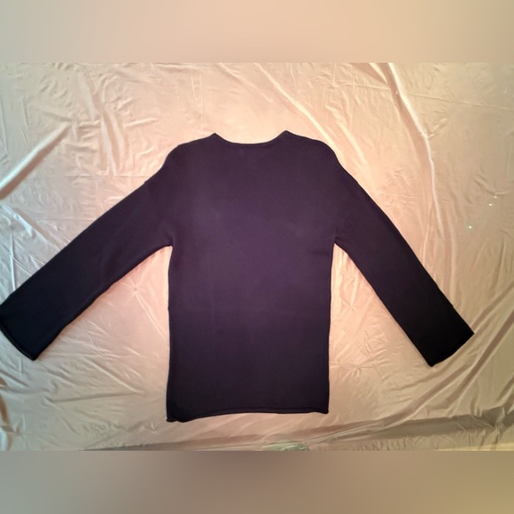 Magaschoni Cotton/Cashmere Blend Purple V-Neck Sweater Size Small MSRP $298 - Picture 3 of 7